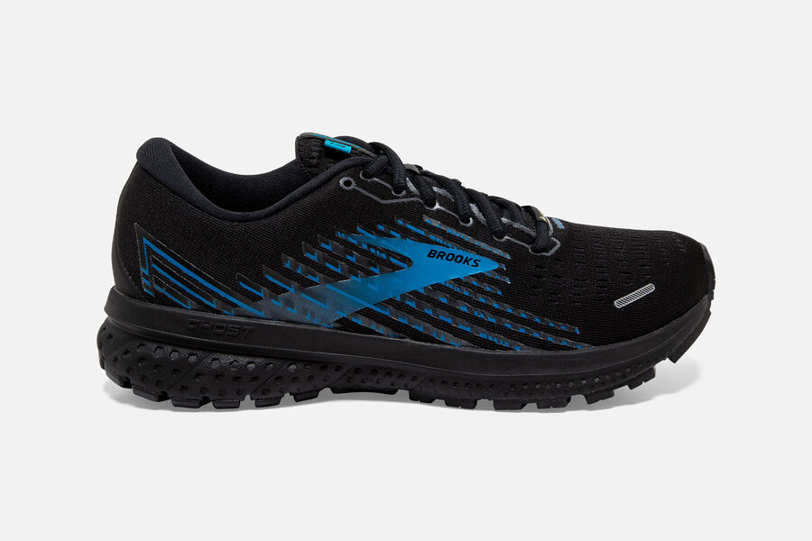 Brooks Running Shoes - Ghost 13 GTX Road Mens - Black/Blue - OUE-173852